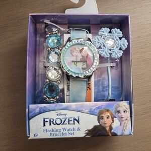 Frozen Disney Flashing Watch And Bracelet Set